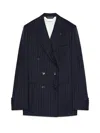 Givenchy Double Breasted Jacket With Pockets In Blue