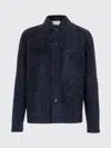 Givenchy Blue Jacket With Classic Collar And Front Pockets Insuede Man In Blue