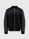 Givenchy Men Cotton And Nylon Jacket With Leather Sleeves In Multi