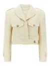 Givenchy White Jacket With Logo 4g Detail On The Buttons In Wool Blend Woman In White