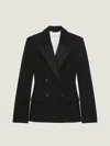 Givenchy Structured Double-breasted Jacket With Satin Collar In Black