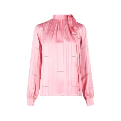 Givenchy Satin Pussy-bow Blouse In Pink