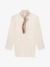 Givenchy Blouse In Satin With Buttoned Collar In Ivory