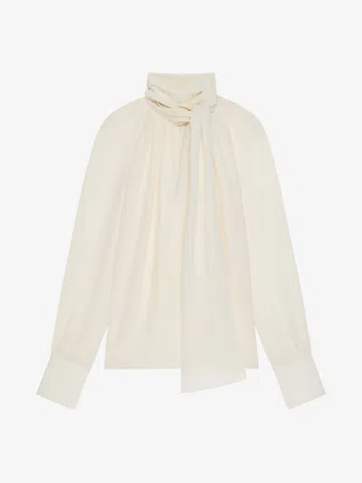 Givenchy Blouse In Silk With Lavallière In Neutral