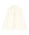 Givenchy Long Sleeve Blouse Draped Bow Detail In Neutral