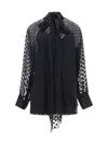 Givenchy Polka Dot-devoré Blouse In Black