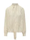 Givenchy Blouse With 4g Logo In Ecru