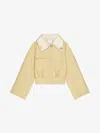 Givenchy Womens Satin-collar Buttoned-pocket Regular-fit Cotton Jacket Pale Yellow In Pale Yellow