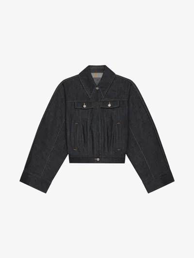 Givenchy Logo-embroidered Denim Jacket In Blue