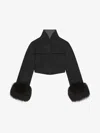 Givenchy Blouson Slim En Laine Et Fourrure In Dark Grey