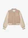 Givenchy Varsity Jacket In Alpaca Bouclette Wool And Leather In Pumice Beige