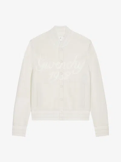 Givenchy Blouson Varsity  1952 En Maille In Ivoire