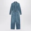 Givenchy Denim Jumpsuit With Back And Front Pockets In Animal Print