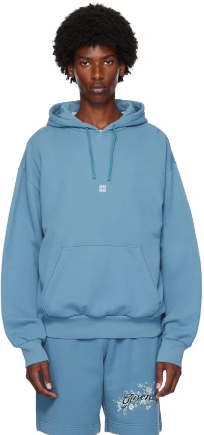 Givenchy Blue 4g Hoodie In 490-blue/white