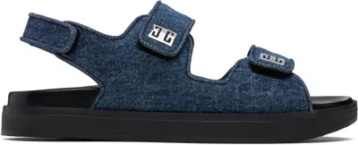 GIVENCHY BLUE 4G STRAP SANDALS