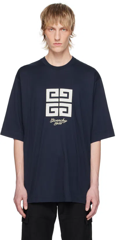 Givenchy 4g Stars T-shirt In Cotton In Deep Blue