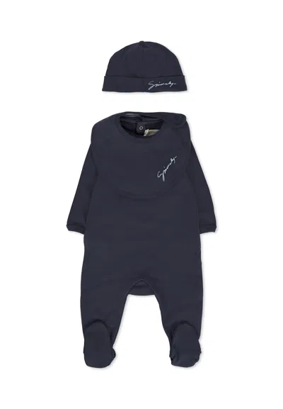 Givenchy Blue Babygrow Set For Baby Boy With Logo
