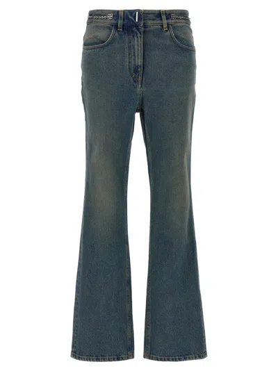 GIVENCHY BLUE CHAIN LOGO JEANS