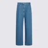 Givenchy Womens Deep Blue Relaxed-fit Wide-leg Mid-rise Denim Trousers