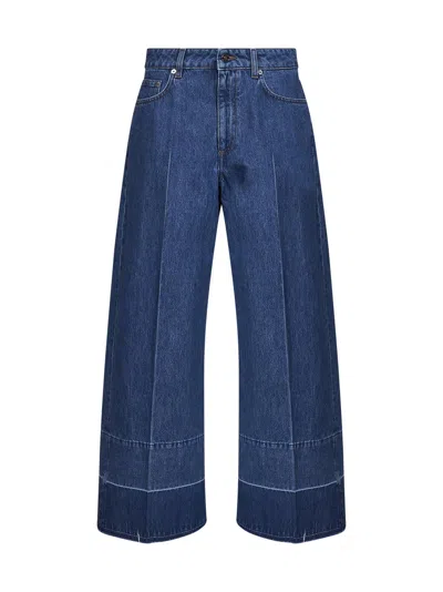 Givenchy Blue Cotton Denim Wide-leg Jeans