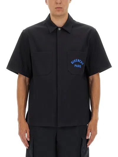 Givenchy Blue Cotton Shirts In Black