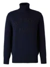 Givenchy Ribbed Turtleneck Jumper Cuffs Hem In Blue