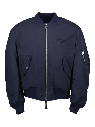 Givenchy Blue Cotton Twisted Arms Bomber