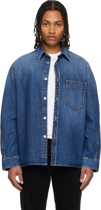 Givenchy Denim Shirt Long Sleeves Chest Pocket In Blue