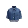 Givenchy Cropped Cocoon Shirt In Medium Denim Clothing