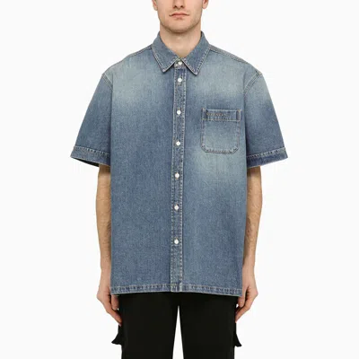 GIVENCHY BLUE DENIM SHORT-SLEEVED SHIRT