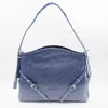 Givenchy Blue Denim Voyou Medium Shoulder Bag In Navy