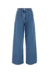 Givenchy High Waist Wide-leg Denim Trousers With Front Pleats In Blue