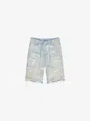 Givenchy Distressed-details Denim Shorts In Blue