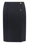 Givenchy Button-decorated Skirt In Blue
