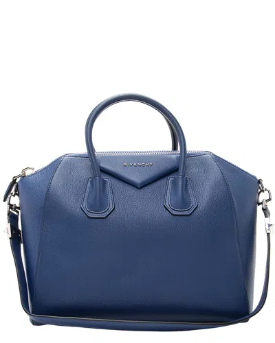 Givenchy Blue Goatskin Antigona Medium Satchel (authentic Pre-loved)