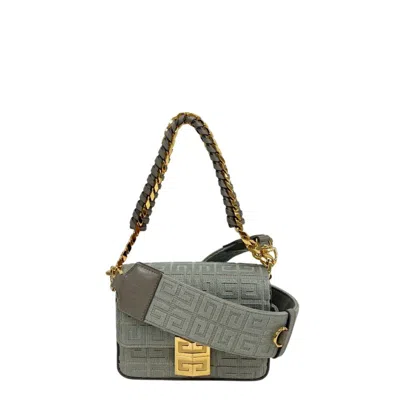 Pre-owned Givenchy Blue Gray Cotton Leather Shoulder Bag ()