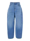 Givenchy Blue Jeans With Logo Patch On The Rear And Wide Leg In Denim Woman In Blue