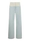 Givenchy Blue Jeans With Tweed Waist In Denim Woman In Multi