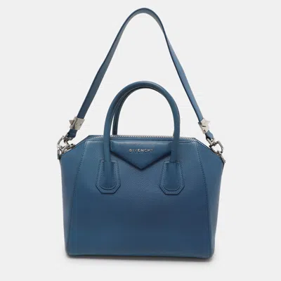 Pre-owned Givenchy Blue Leather Small Antigona Satchel