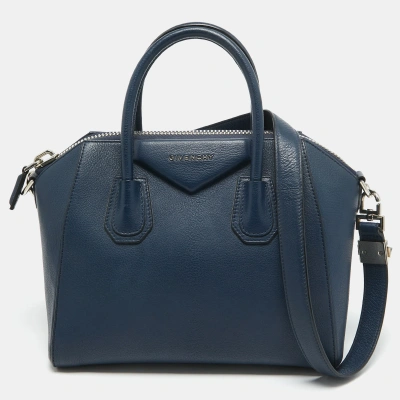 Pre-owned Givenchy Blue Leather Small Antigona Satchel