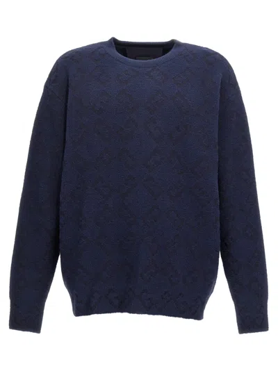 GIVENCHY BLUE LOGO EMBROIDERY SWEATER
