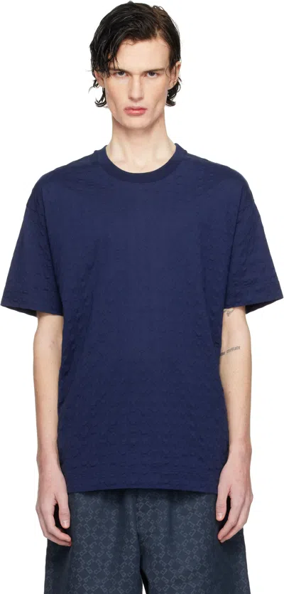 Givenchy Blue Monogram 72 Jacquard T-shirt In Gold