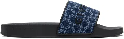 GIVENCHY BLUE MONOGRAM 72 POOL SLIDES