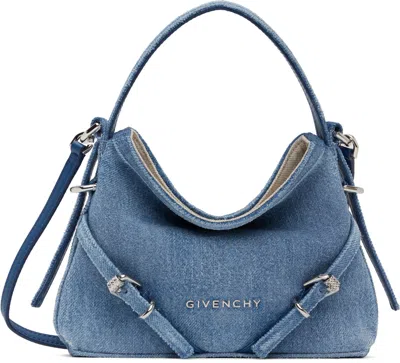 Givenchy Blue Nano Voyou Bag In 420-medium Blue