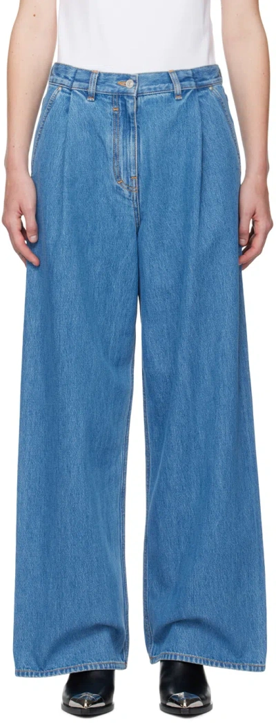 Givenchy Blue Oversized Jeans In 402-deep Blue
