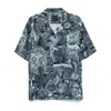 Givenchy Printed Silk-twill Shirts In Blue