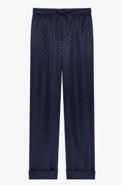 Givenchy Blue Silk Clothing Trousers