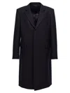 Givenchy Blue Single-breasted Long Coat In Blue