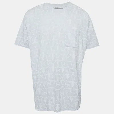 Pre-owned Givenchy Blue Star Print Jersey Crewneck T-shirt L