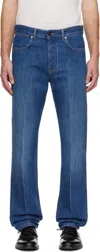 Givenchy Straight Fit Shadow Washed Jeans With Crease Effect In Blue
